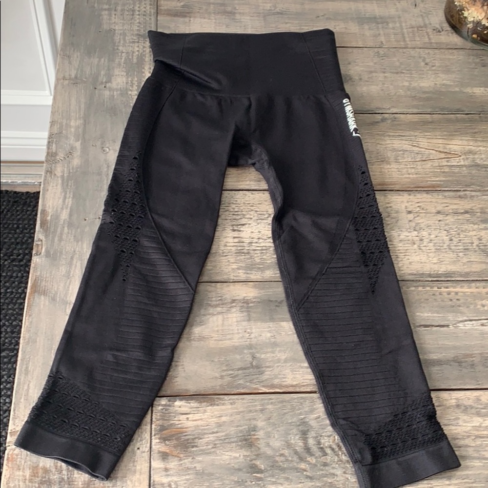 Gym shark crop workout pants black XS